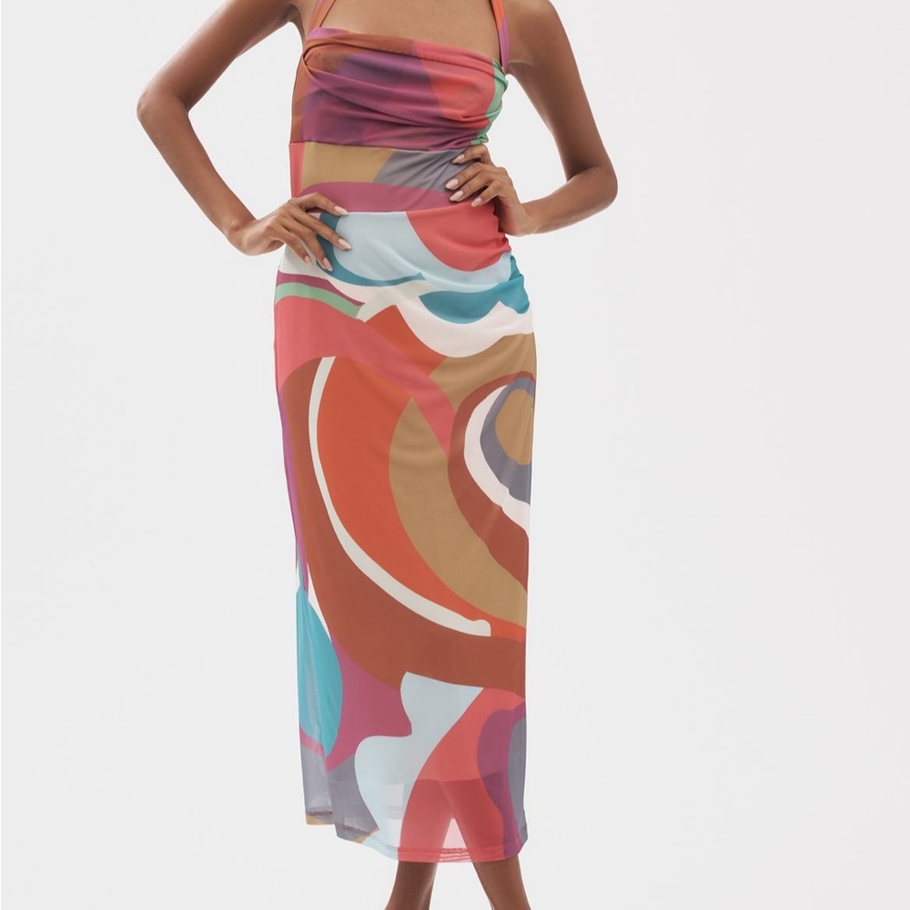 Anthropologie nwt Colorful Abstract Print Dress M medium - Picture 7 of 9